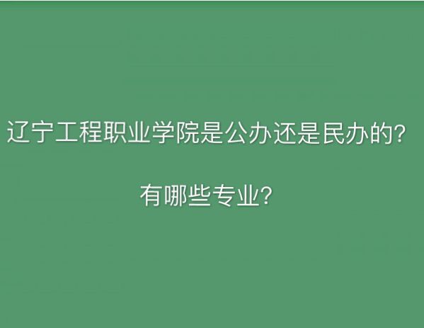 辽宁工程职业学院是公办的吗本科还是中专?专业加上及录取分数线