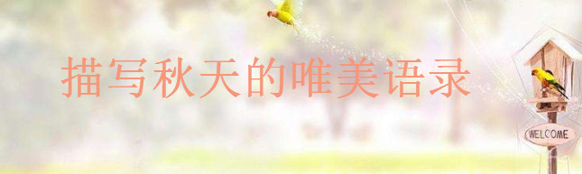 描写秋天的唯美语录有哪些,朋友圈配文秋天的精选文案