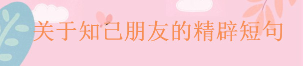 关于知己朋友的精辟短句大盘点,描写朋友间珍贵友谊的句子