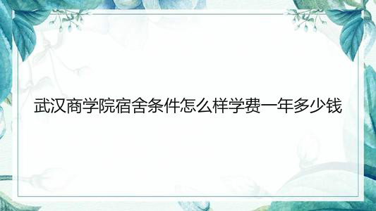 武汉商学院宿舍条件怎么样学费一年多少钱?2019年分数线多少?