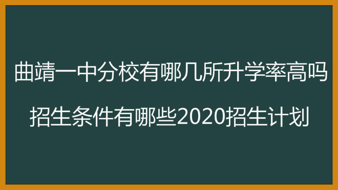 曲靖一中分校有哪几所升学率高吗?招生条件有哪些2020招生计划