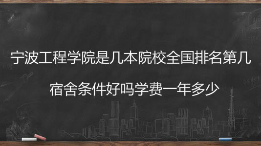 宁波工程学院是几本院校全国排名第几?宿舍条件好吗学费一年多少