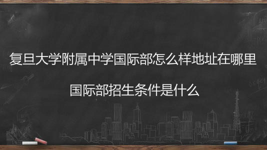 复旦大学附属中学国际部怎么样地址在哪里?国际部招生条件是什么