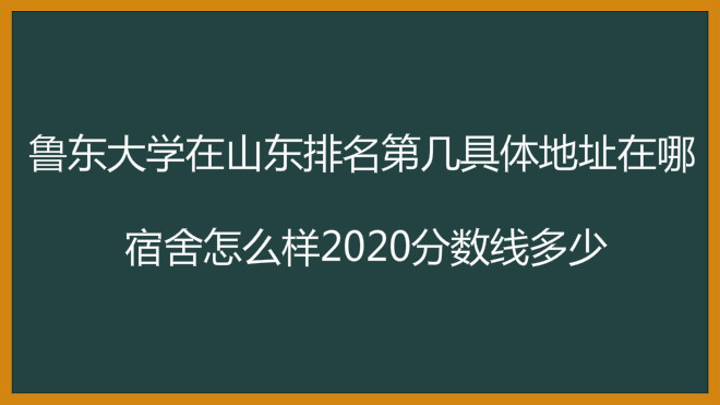 鲁东大学在山东排名第几具体地址在哪?宿舍怎么样2020分数线多少