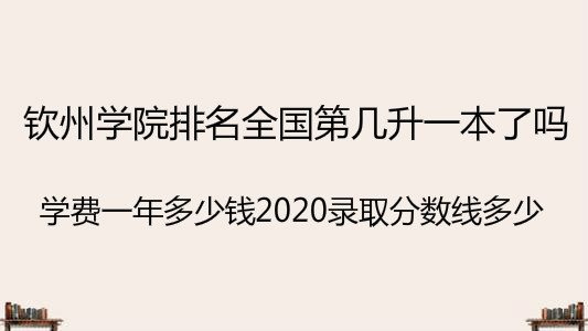 钦州学院排名全国第几升一本了吗?学费一年多少钱2023分数线多少