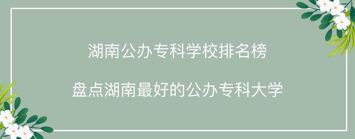湖南公办专科学校排名榜 盘点湖南最好的公办专科大学