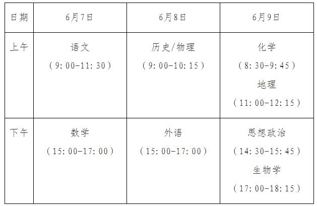 168128815785514.jpg 2023年湖北高考考试时间安排表:各科目具体时间安排